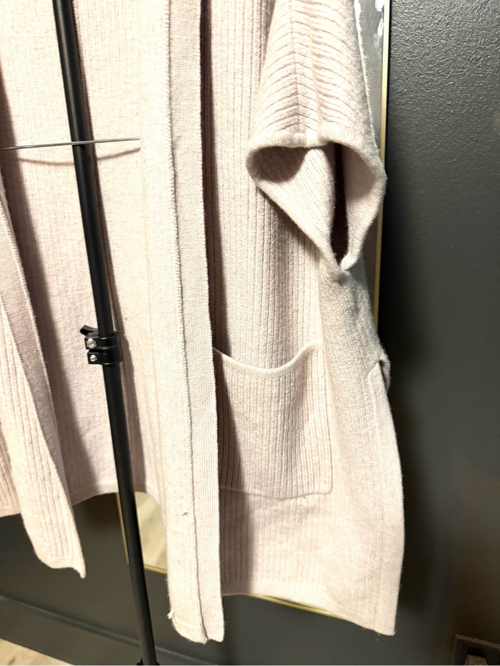 TART Hooded Open-Front Ribbed Knit Cardigan / Poncho - Picture 2 of 5